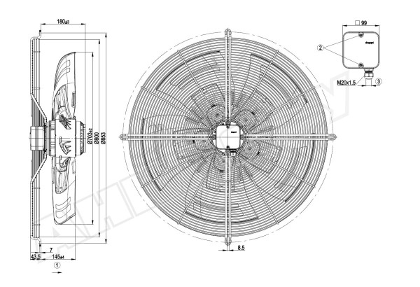 Вентилятор осевой промышленный Ebmpapst S6E710BR0302