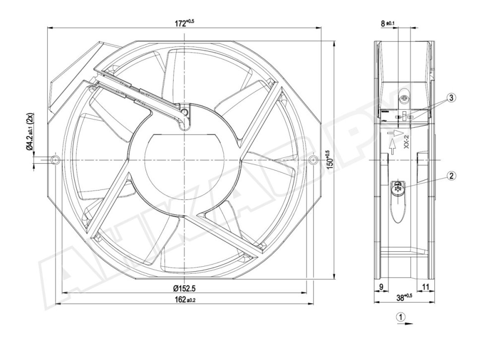 Вентилятор осевой промышленный Ebmpapst W2E142-BB01-01