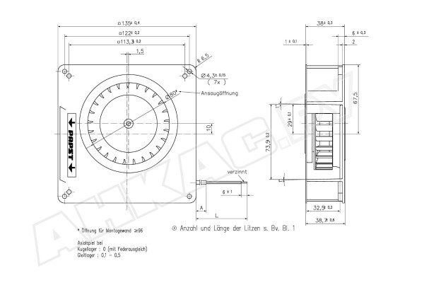 Центробежный вентилятор Ebmpapst RG 90-18/12 N/2