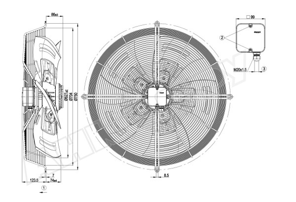 Вентилятор осевой промышленный Ebmpapst S6D630AM0101