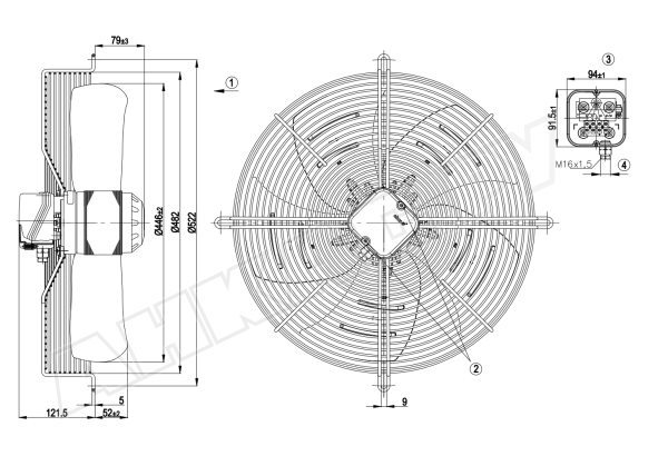 Вентилятор осевой промышленный Ebmpapst S6E450AP0206