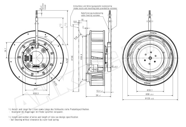 Центробежный вентилятор Ebmpapst RER 120-26/14/2 TDP