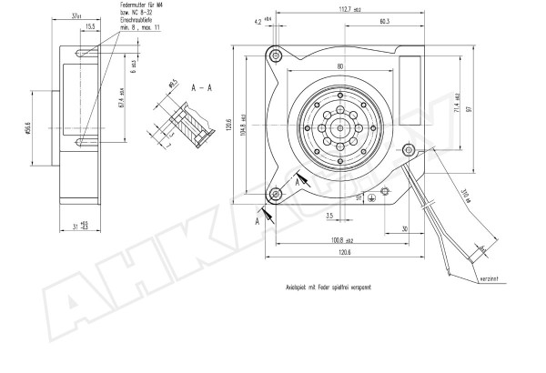 Центробежный вентилятор Ebmpapst RL 90-18/50