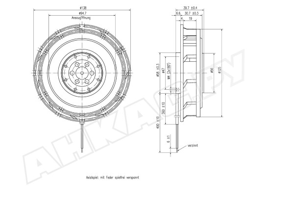 Центробежный вентилятор Ebmpapst RER 125-19/56