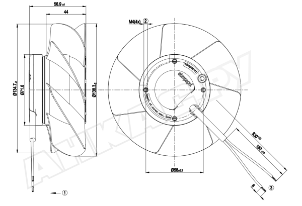 Вентилятор осевой промышленный Ebmpapst A2S130AA0322