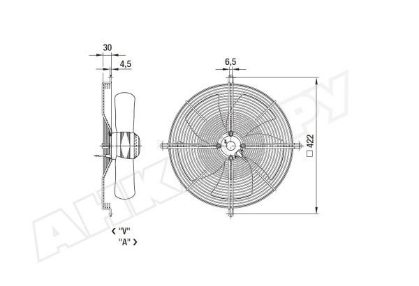 Вентилятор осевой промышленный Ebmpapst S6E350BC0206