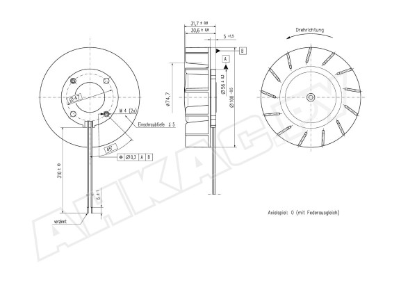 Центробежный вентилятор Ebmpapst RER 100-25/12