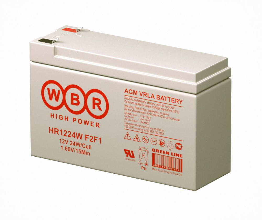Аккумулятор WBR HR 1224W 12В 6Ач 151x51x101 мм Прямая (+-)