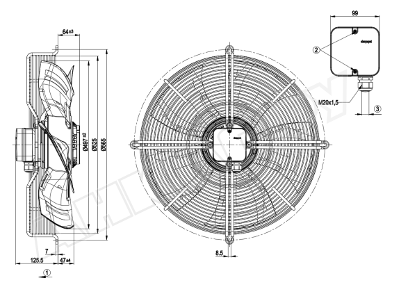 Вентилятор осевой промышленный Ebmpapst S6D500AJ0302