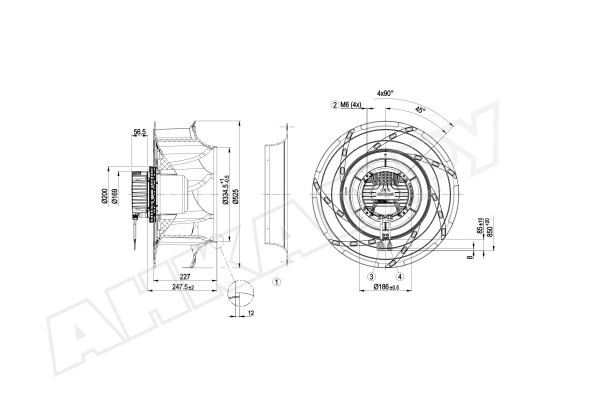 Центробежный вентилятор Ebmpapst R3G500RL9601