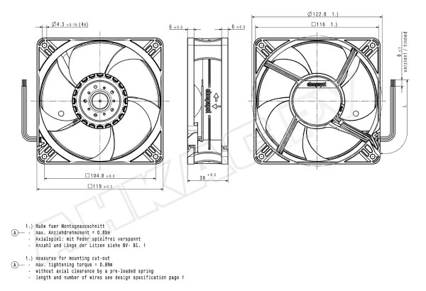 Вентилятор осевой промышленный Ebmpapst 4418 HH