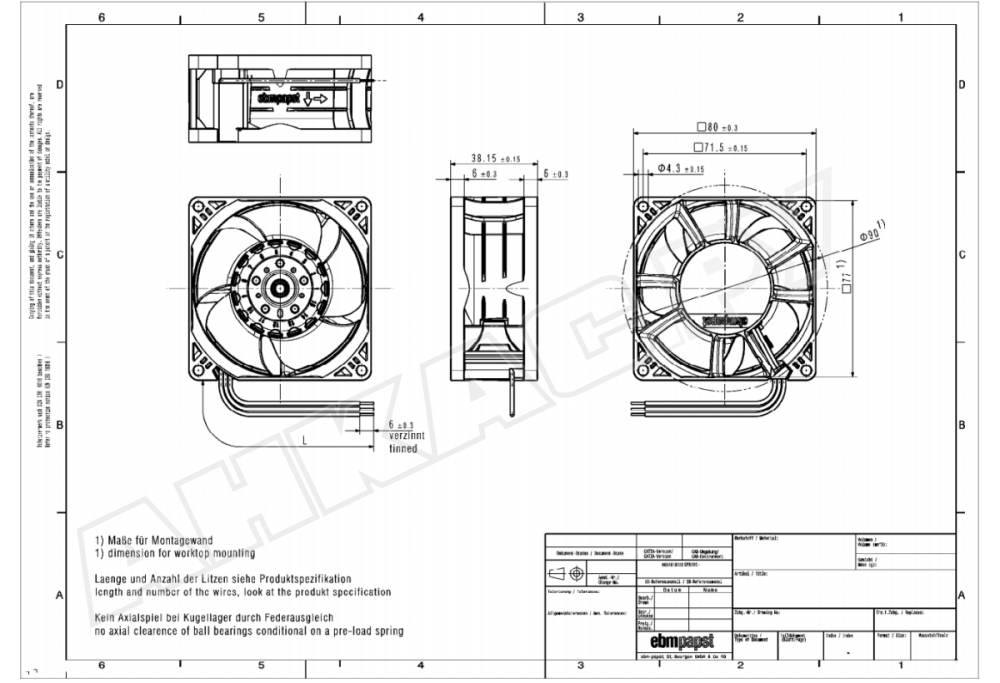 Вентилятор осевой промышленный Ebmpapst 8214 JH4