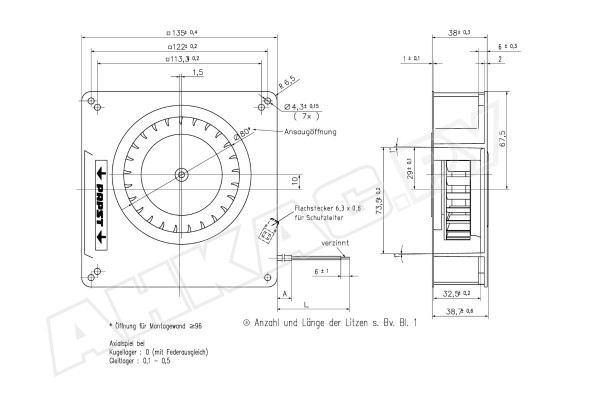 Центробежный вентилятор Ebmpapst RG 90-18/18 N