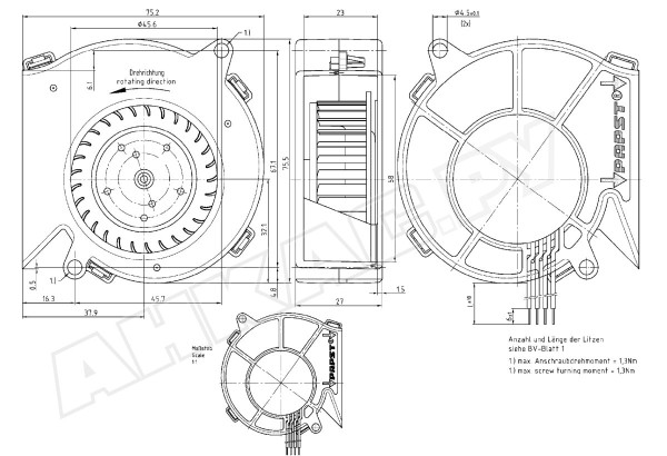 Центробежный вентилятор Ebmpapst RL 48-19/14