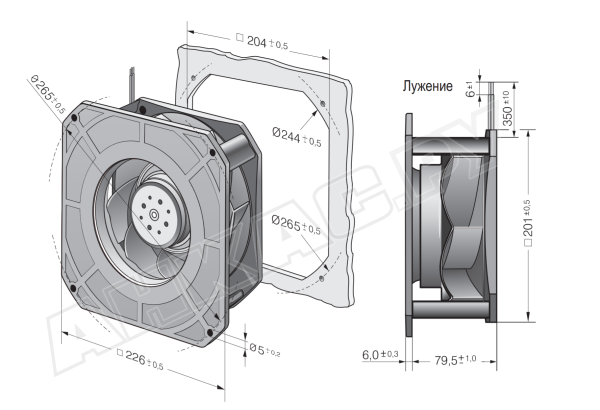 Центробежный вентилятор Ebmpapst RG 190-39/18/2 TDO