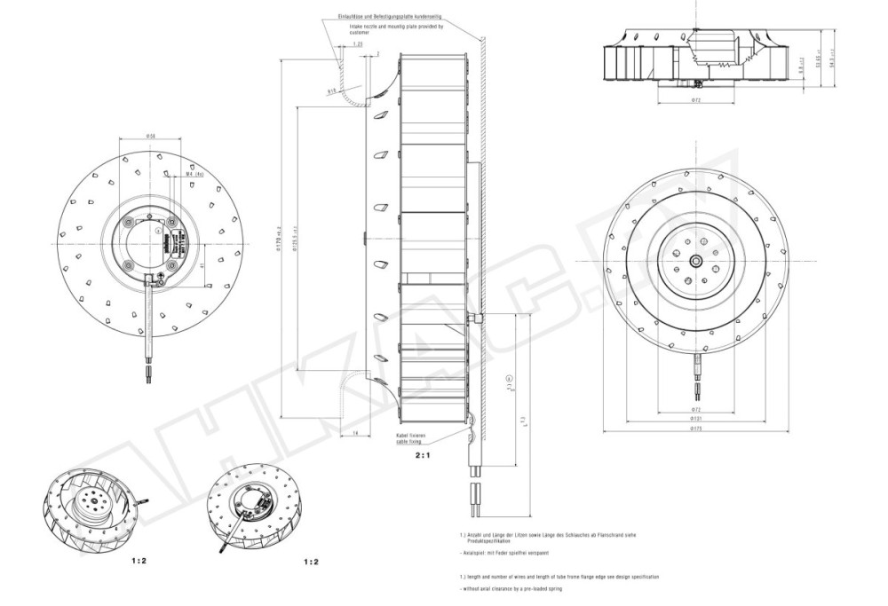 Центробежный вентилятор Ebmpapst REF 175-30/18/2TDP